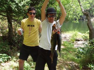 beer, fishing, two guys, river, pannellbytes, Duane Pannell, Redneck Russian